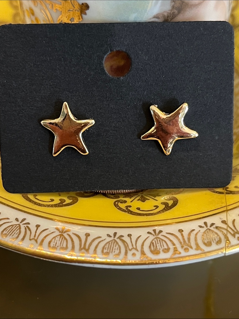 Gold Shint Star Stud Earrings